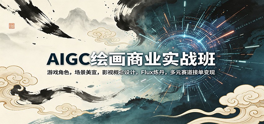 AIGC绘画商业实战班：游戏角色，场景美宣，影视概念设计，Flux炼丹，多元赛道接单变现-优优云网创