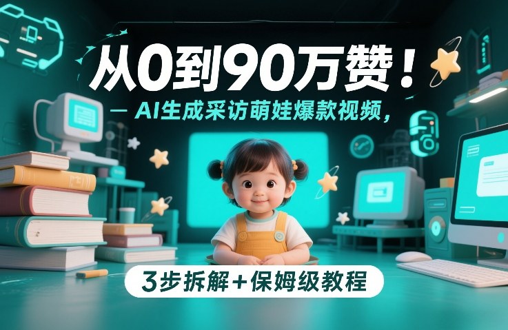 从0到90万赞:AI生成采访萌娃爆款视频,3步拆解+保姆级教程-优优云网创