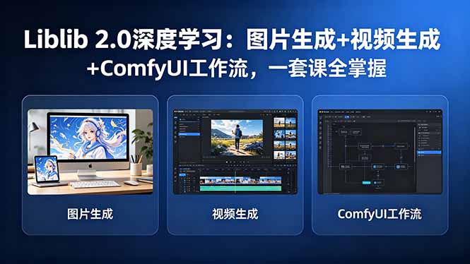 Liblib 2.0深度学习:图片生成+视频生成+ComfyUI工作流,一套课全掌握-优优云网创