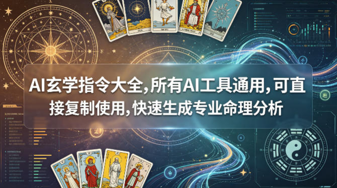 AI玄学指令大全，所有AI工具通用，可直接复制使用，快速生成专业命理分析-优优云网创