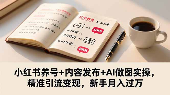 小红书养号+内容发布+AI做图实操,精准引流变现,新手月入过万-优优云网创