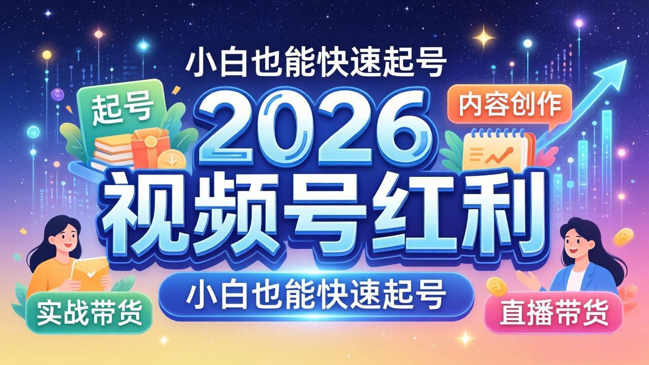 2026视频号红利实战营,大佬亲授起号、内容、直播、IP、投流、私域、矩阵全套落地打法-优优云网创