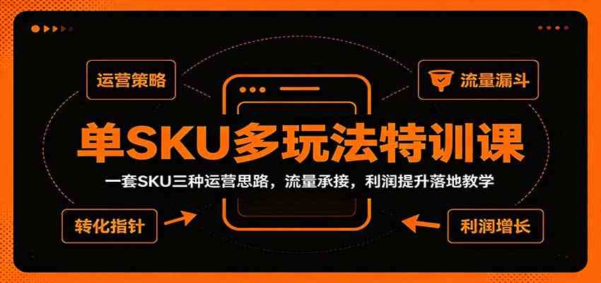 单SKU多玩法特训课：一套SKU三种运营思路，流量承接，利润提升落地教学-思丰网赚