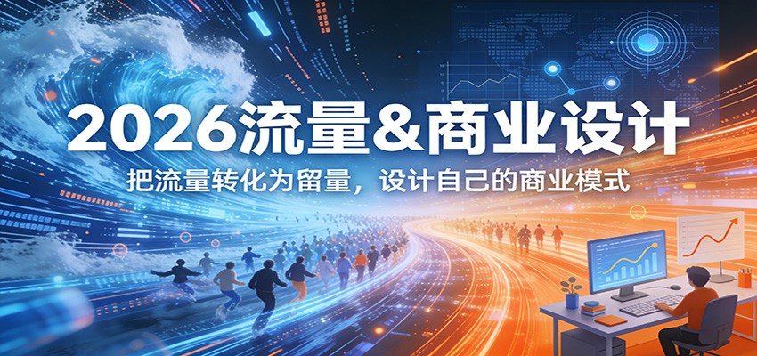 2026流量&商业设计，把流量转化为留量，设计自己的商业模式-优优云网创