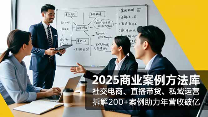 2025商业案例方法库,社交电商、直播带货、私域运营,拆解200+案例助力年营收破亿-优优云网创