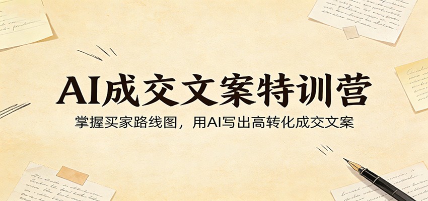 AI成交文案特训营:掌握买家路线图,用AI写出高转化成交文案-优优云网创