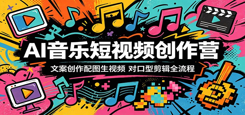 AI音乐短视频创作营:文案创作配图生视频,对口型剪辑全流程-优优云网创