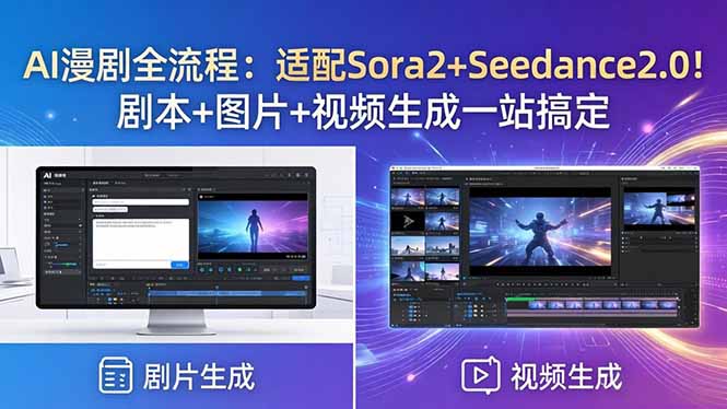 AI漫剧全流程：适配Sora2+Seedance2.0！剧本+图片+视频生成一站搞定-优优云网创