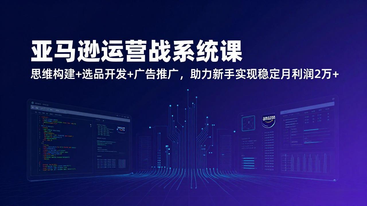 亚马逊运营实战系统课,思维构建+选品开发+广告推广,助力新手实现稳定月利润2万+(更新-优优云网创