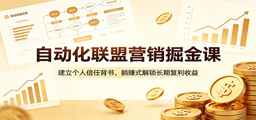 自动化联盟营销掘金课：建立个人信任背书，躺赚式解锁长期复利收益-优优云网创