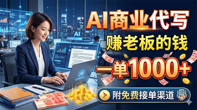 AI商业代写,赚老板的钱,一单1000+,附免费接单渠道-优优云网创