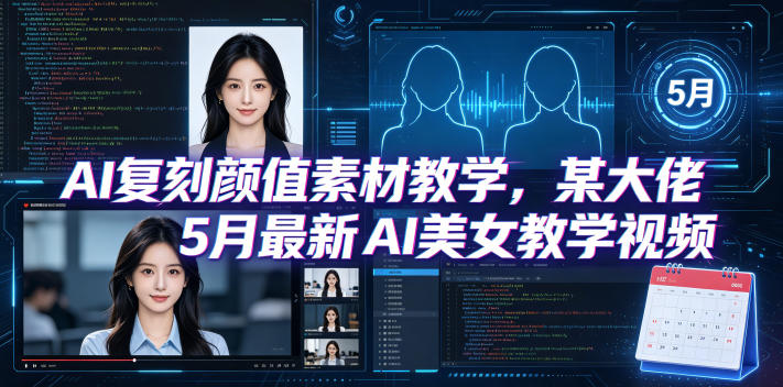 AI复刻颜值素材教学,某大佬5月最新AI美女教学视频,内含4月好物复刻教学-优优云网创