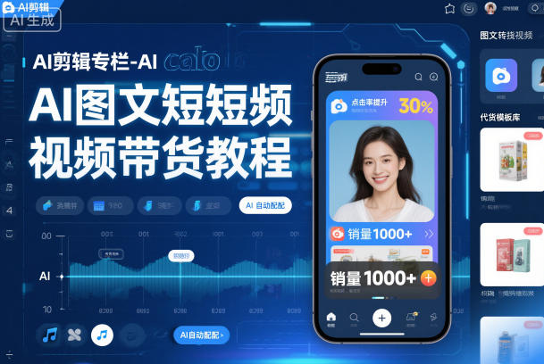 AI剪辑专栏-AI图文短视频带货教程-优优云网创