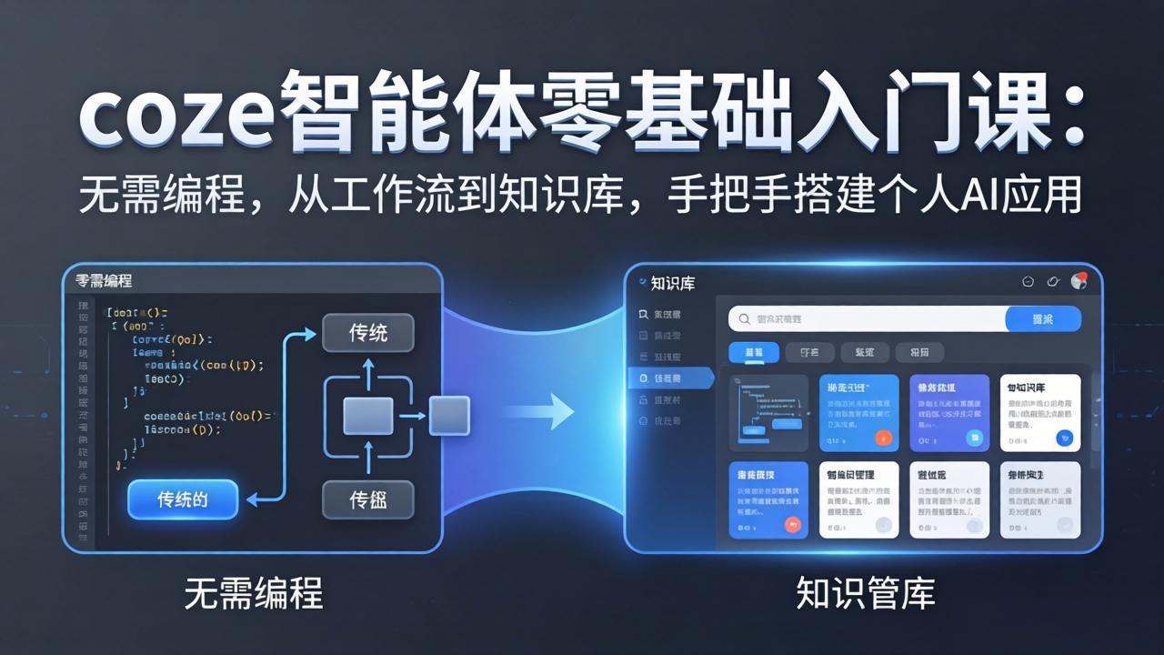 coze智能体零基础入门课:无需编程,从工作流到知识库,手把手搭建个人AI应用-优优云网创