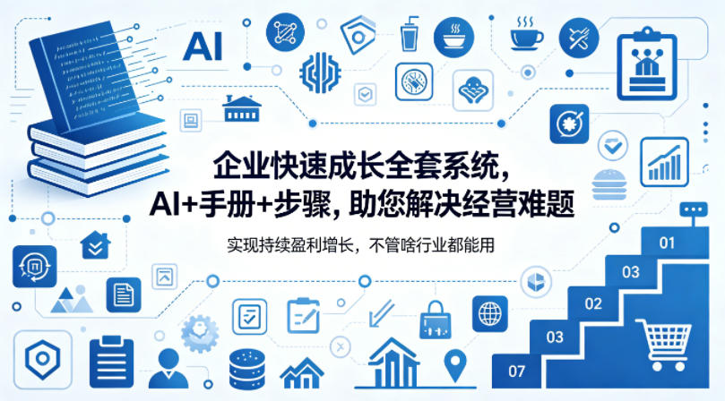企业快速成长全套系统,AI+手册+步骤,助您解决经营难题,实现持续盈利增长,不管啥行业都能用-优优云网创