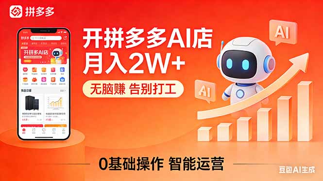开一家拼多多AI店,月入2W+,无脑赚,告别打工,附SOP手册-优优云网创