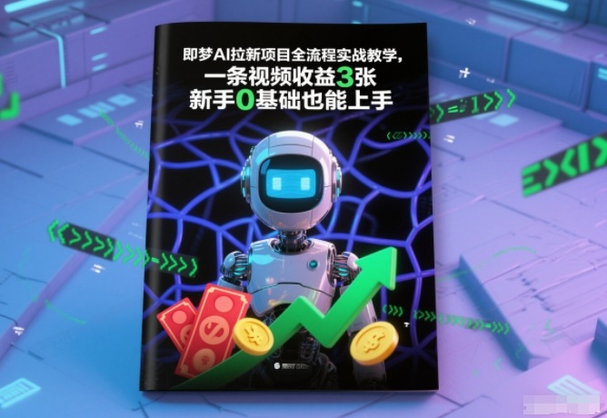 即梦AI拉新项目全流程实战教学，一条视频收益3张，新手0基础也能上手