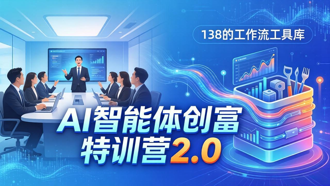 AI智能体创富训练营2.0:3天闭门直播+视频课+工具库,从0到1搭建智能体附138个工作流-优优云网创
