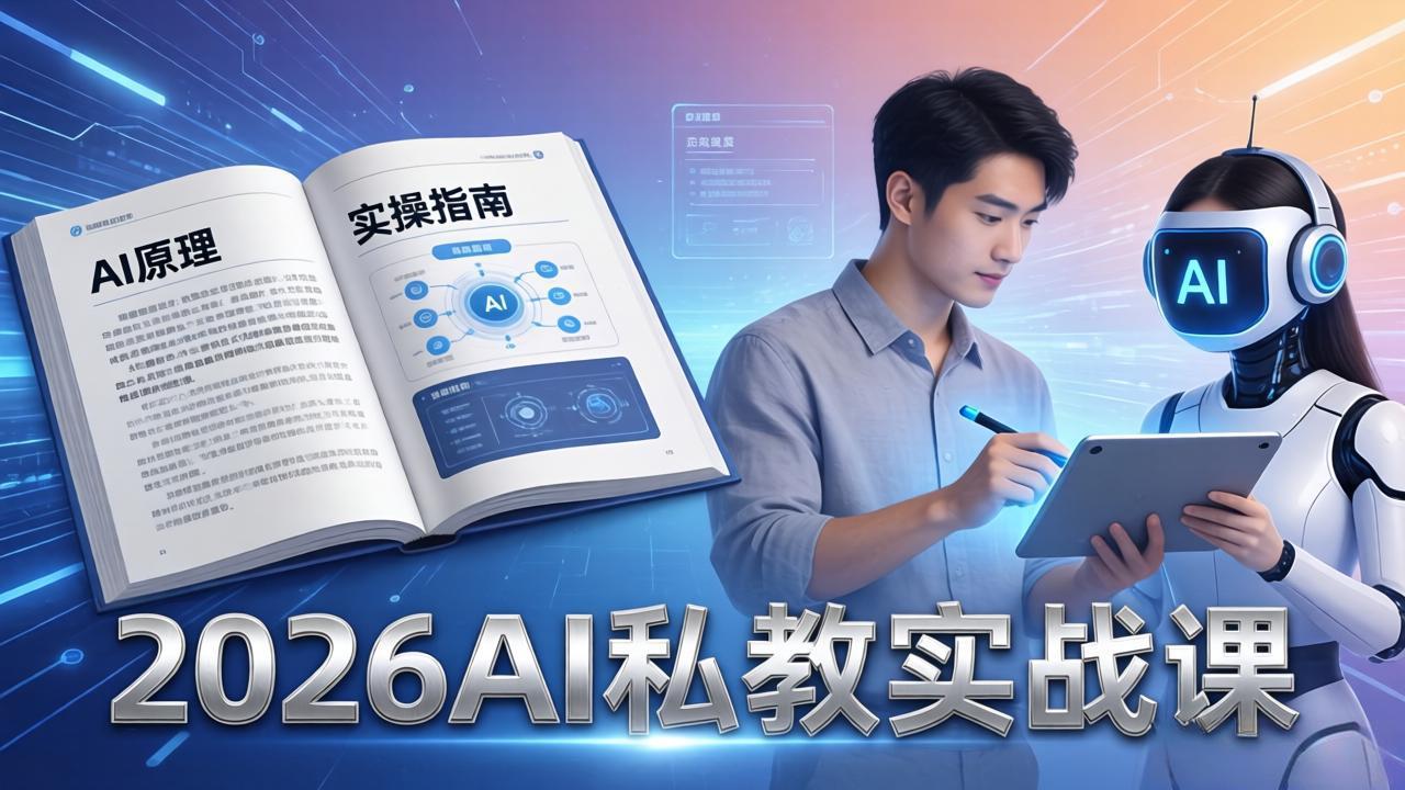 2026AI私教实战课:从AI原理到全场景实操,零基础学会用AI提效+单人单干创业-优优云网创