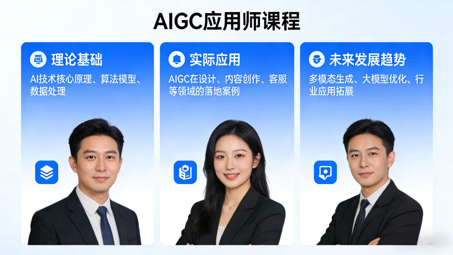 AIGC应用师课程,覆盖了AI技术的理论基础、实际应用、以及未来发展趋势-优优云网创