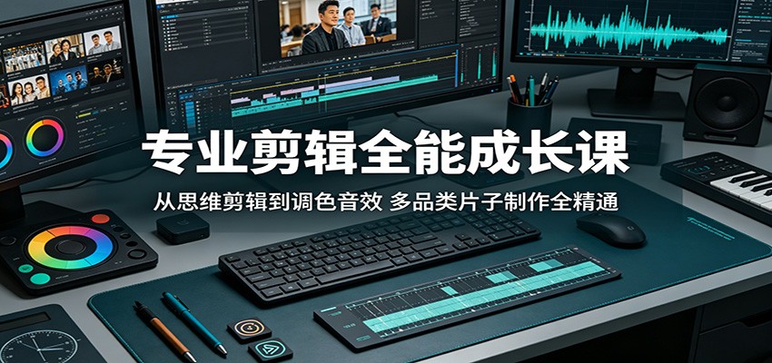 专业剪辑全能成长课:从思维剪辑到调色音效,多品类片子制作全精通-优优云网创