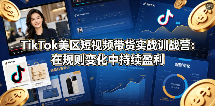 TikTok美区短视频带货实战训战营：在规则变化中持续盈利-优优云网创