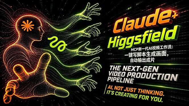 Claude+Higgsfield MCP新一代AI视频工作流：一键写脚本生成画面，自动输出成片-优优云网创
