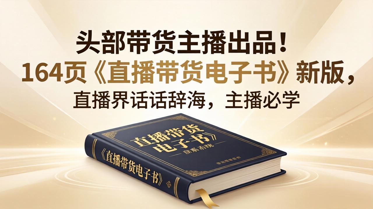 头部带货主播出品!164页《直播带货电子书》新版,直播界话术辞海,主播必学-优优云网创