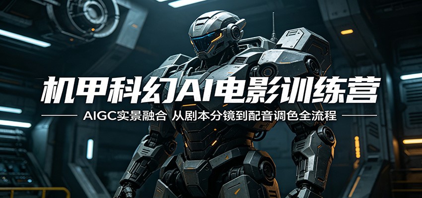 机甲科幻AI电影训练营:AIGC实景融合,从剧本分镜到配音调色全流程-优优云网创