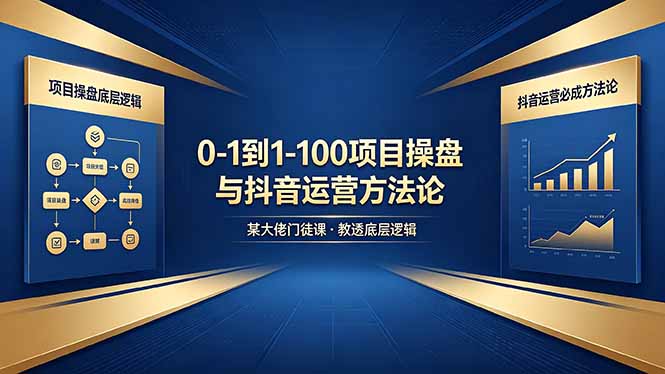 0-1到1-100怎么建?某大佬门徒课教透项目操盘底层逻辑+抖音运营必成方法论-优优云网创