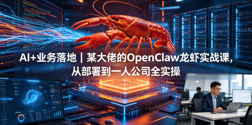AI+业务落地｜某大佬的OpenClaw小龙虾实战课，从部署到一人公司全实操-优优云网创