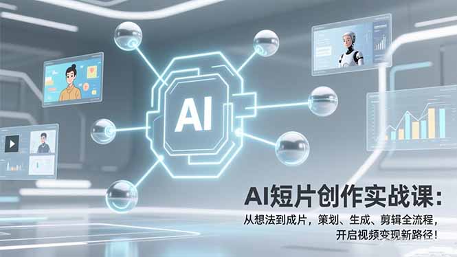 AI短片创作实战课:从想法到成片,策划、生成、剪辑全流程,开启视频变现新路径!-优优云网创