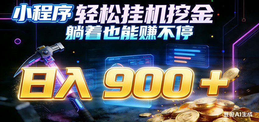 小程序挂机挖金，自动赚金币换现金，多号并行日入900+，轻松搞副业-优优云网创