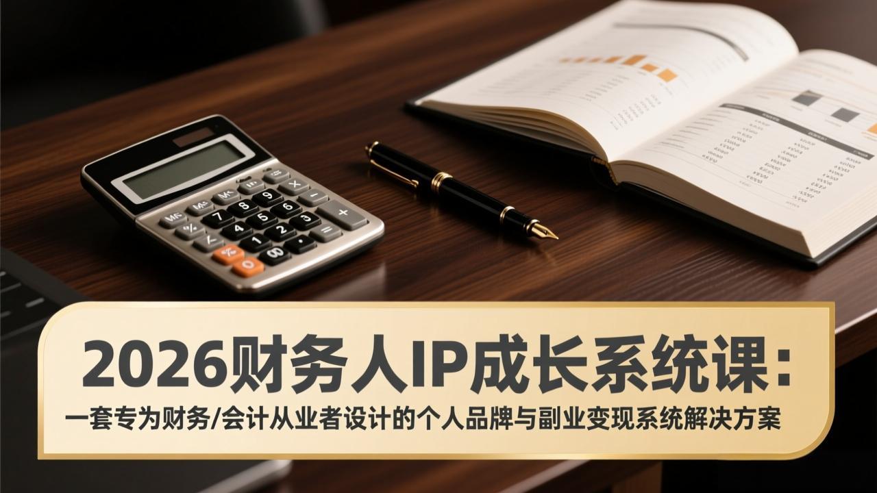 2026财务人IP成长系统课:一套专为财务/会计从业者设计的个人品牌与副业变现系统解决方案-优优云网创