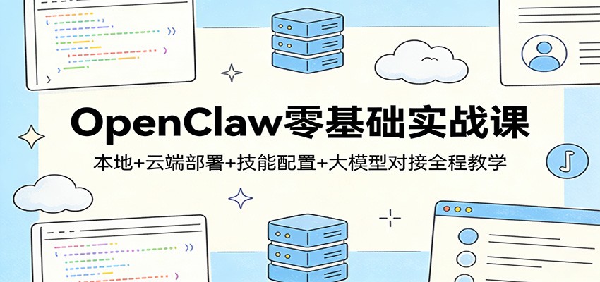 OpenClaw零基础实战课:本地+云端部署+技能配置+大模型对接全程教学-优优云网创