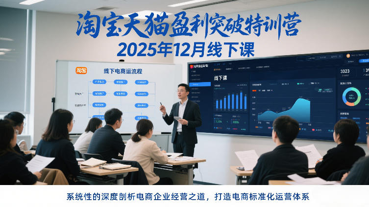 淘宝天猫盈利突破特训营25年12月线下课，系统性的深度剖析电商企业经营之道，打造电商标准化运营体系-优优云网创
