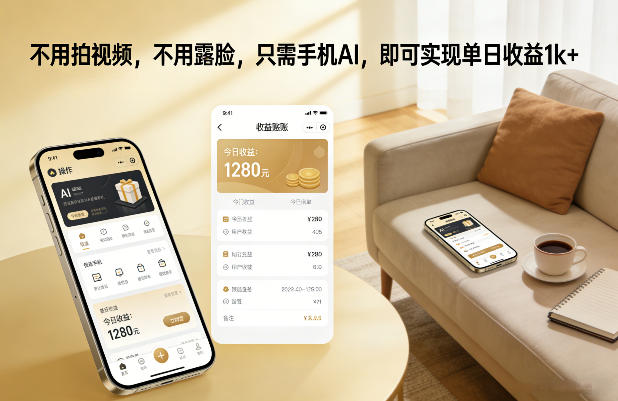 不用拍视频,不用露脸,只需手机AI,即可实现单日收益1k+【揭秘】-优优云网创