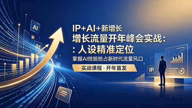 IP+AI+新增长 流量开年 峰会实战:人设精准定位 掌握AI技能抢占新时代流量风口-优优云网创