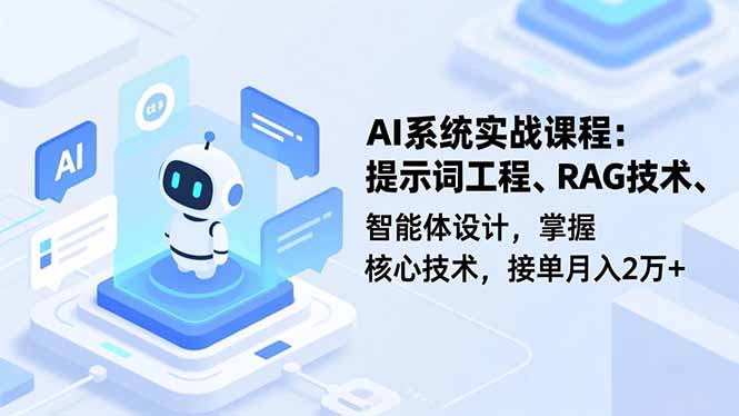 AI系统实战课程,提示词工程、RAG技术、智能体设计,掌握核心技术,接单月入2万+-优优云网创