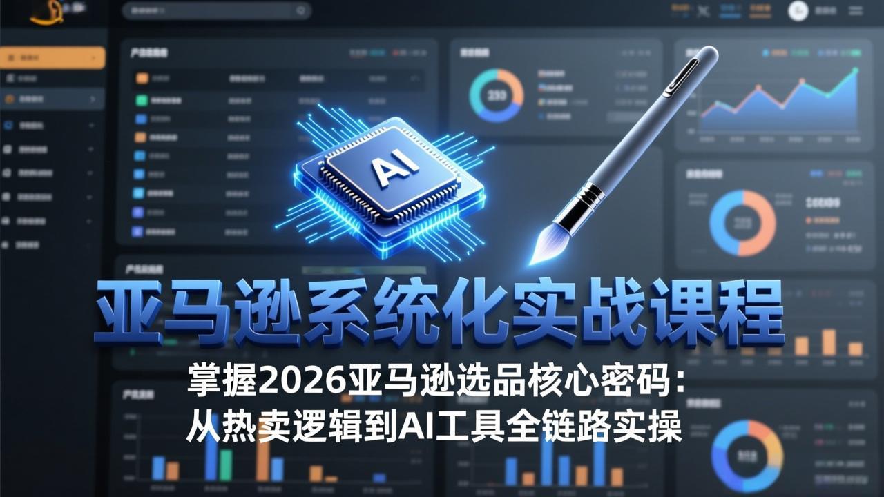 亚马逊系统化实战课-更新3月:2026最新选品方法论,从热卖原因分析到AI作图,提升选品成功率-优优云网创