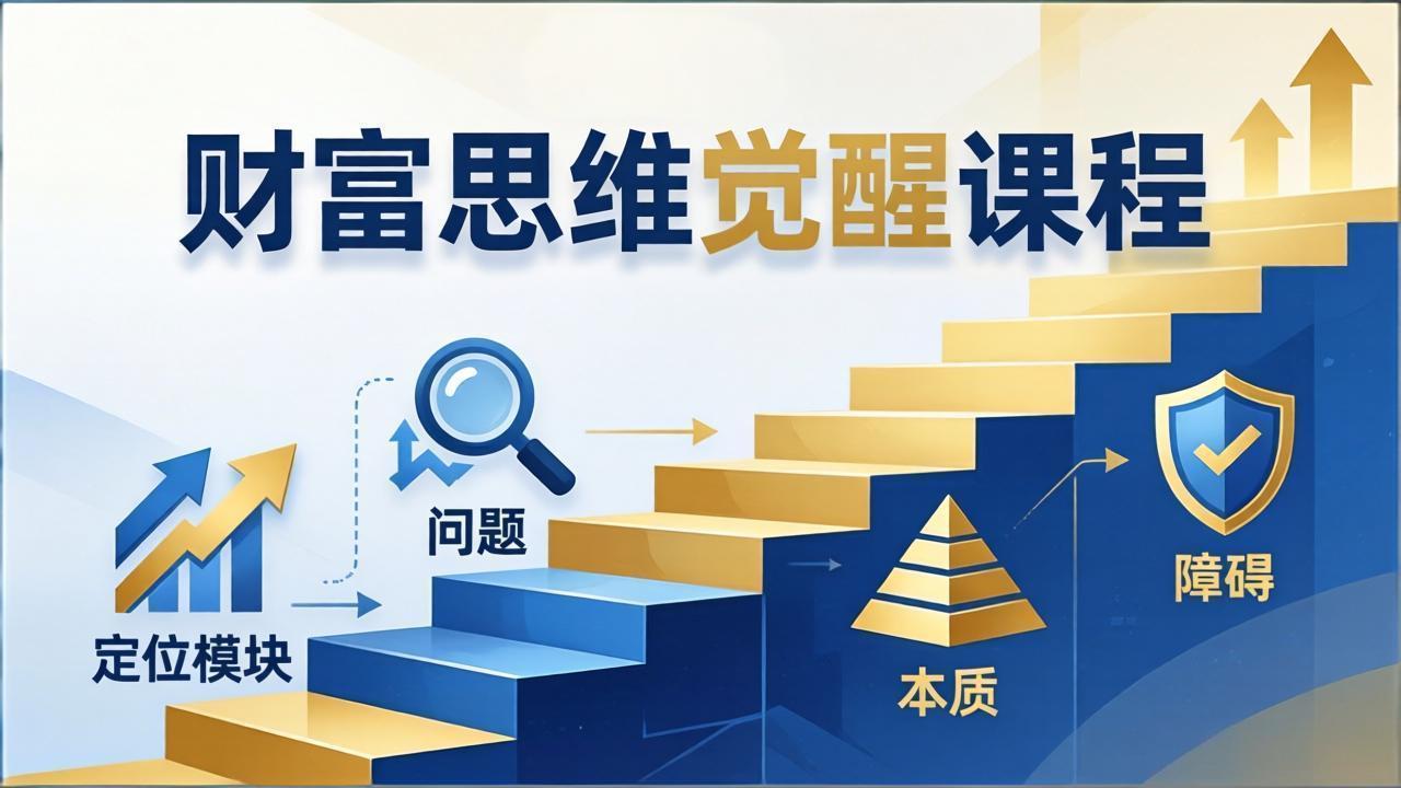 财富思维觉醒第十期:3天大课四大模块,精准定位问题看清本质,扫清人生障碍-优优云网创