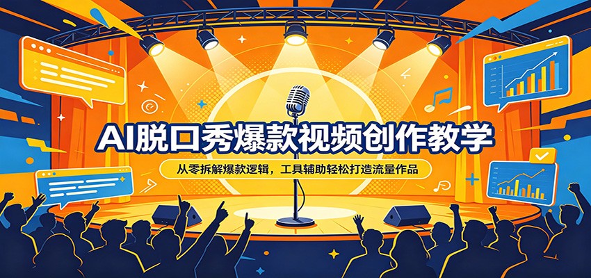 AI脱口秀爆款视频创作教学:从零拆解爆款逻辑,工具辅助轻松打造流量作品-优优云网创