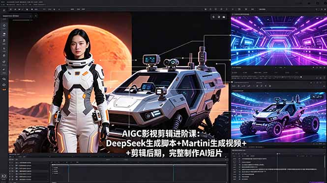 AIGC影视剪辑进阶课:DeepSeek生成脚本+Martini生成视频+剪辑后期,完整制作AI短片-优优云网创