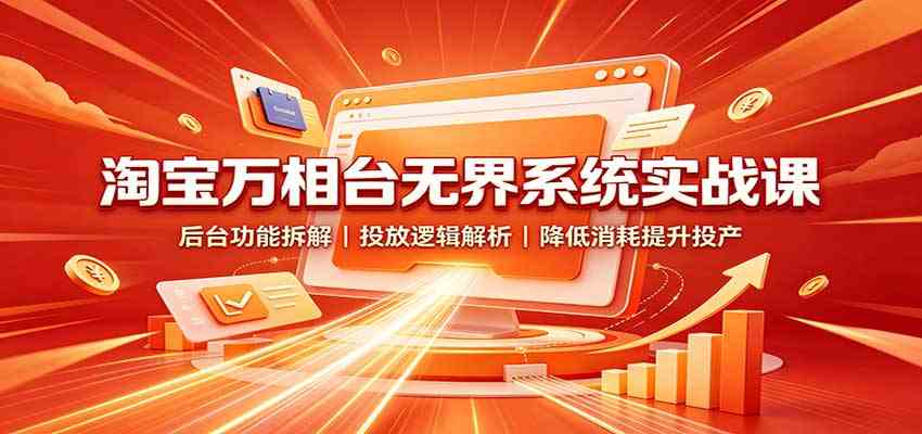 淘宝万相台无界系统实战课:后台功能拆解,投放逻辑解析,降低消耗提升投产-思丰网赚