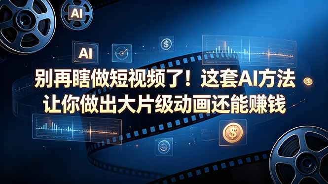 别再瞎做短视频了！这套 AI 方法让你做出大片级动画还能赚钱【原创双语字幕】-优优云网创