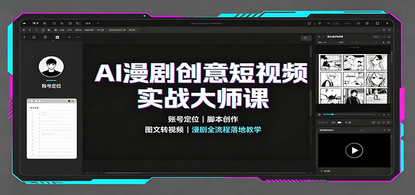 AI漫剧创意短视频实战大师课：账号定位脚本创作，图文转视频，漫剧全流程落地教学-思丰网赚