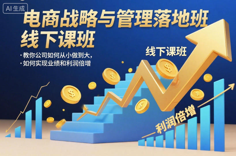 电商战略与管理落地班线下课,教你公司如何从小做到大,如何实现业绩和利润倍增【录音】-优优云网创