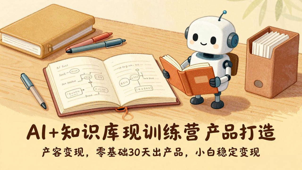 AI+知识库变现训练营,产品打造、内容创作、全平台变现,零基础30天出产品,小白稳定变现-优优云网创