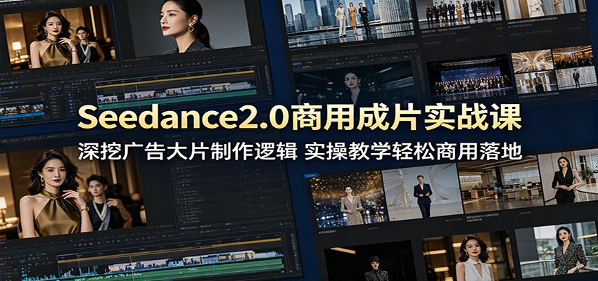 Seedance2.0商用成片实战课：深挖广告大片制作逻辑，实操教学轻松商用落地-优优云网创