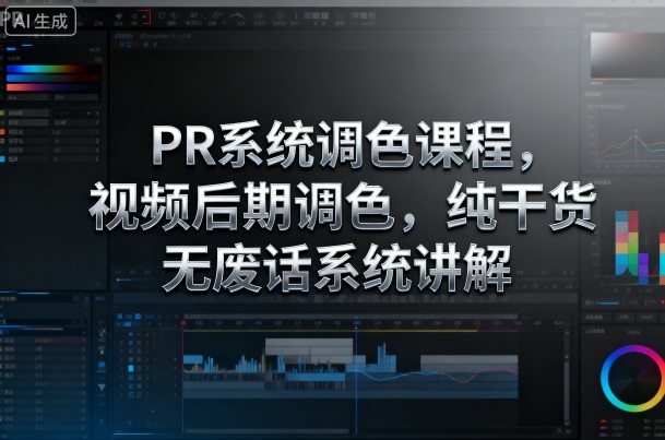 PR系统调色课程,视频后期调色,纯干货无废话系统讲解-优优云网创